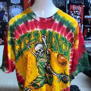 Liquid blue basketball tie-dye tee